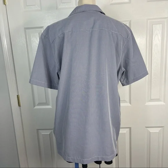 QUIKSILVER button down shirt Casual short sleeve shirt Men’s blue white XL - Picture 4 of 11